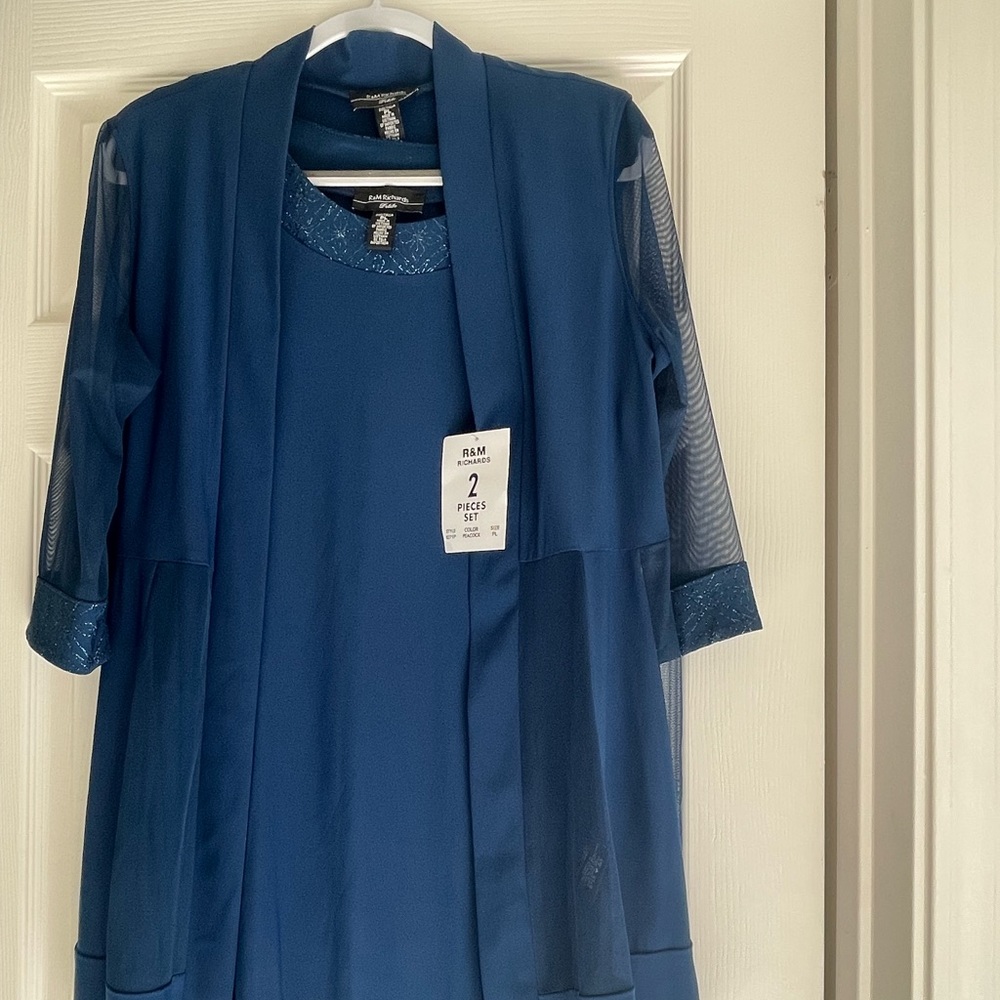 R & M beaded petite dress with jacket, NWT